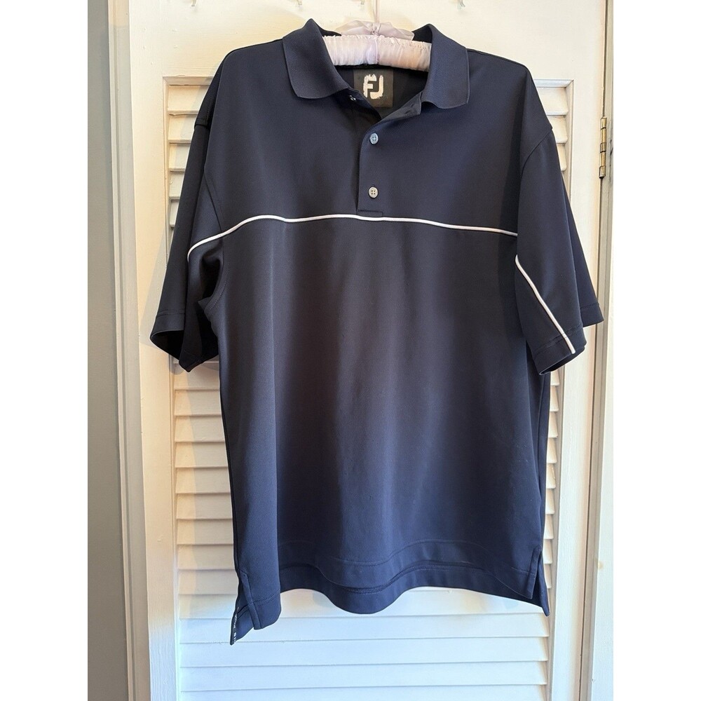 FootJoy Men's Athletic Fit Performance Golf Short Sleeve Polo Shirt Size XL Navy